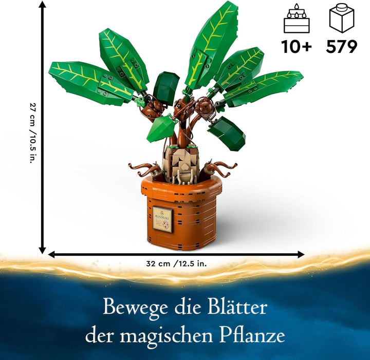 LEGO Harry Potter Magic Potion Plant: Mandrake, jucărie plantă cu ghiveci, cadou magic pentru fete, băieți și toți fanii, set de joacă pentru copii imaginativi, decorațiuni interioare 76433