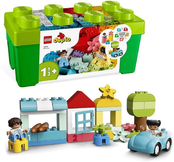 LEGO 10914 DUPLO Deluxe Brick Box, jucărie educativă cu cărămizi și cutie de depozitare, cutie creativă pentru bebeluși și copii mici de la 1,5 la 3 ani, set cadou