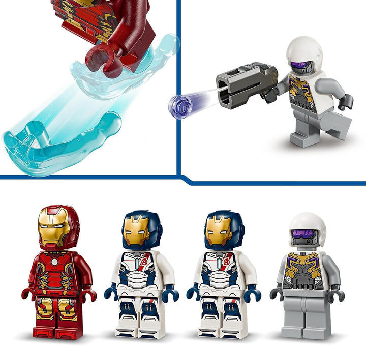 LEGO Marvel Iron Man & Iron Legion Vs. Hydra Soldier, Avengers Building Toy, Creative Playset pentru copii și fanii supereroilor, cadou pentru băieți și fete de la 6 ani 76288