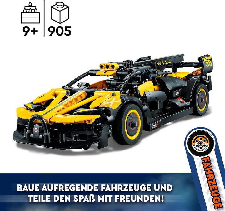 Mașină de curse LEGO Technic Bugatti, kit model mașină, jucărie mașină sport, set mașină iconică de colecționat, jucărie de construit de la 9 ani 42151