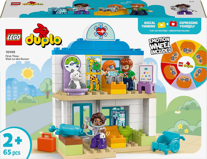 LEGO DUPLO Town Prima vizită la doctor, jucărie de construcție, set de joacă pentru a promova abilitățile motorii fine, cadou pentru copiii mici de la 2 ani, jucărie educativă, joc de rol în spital 10449
