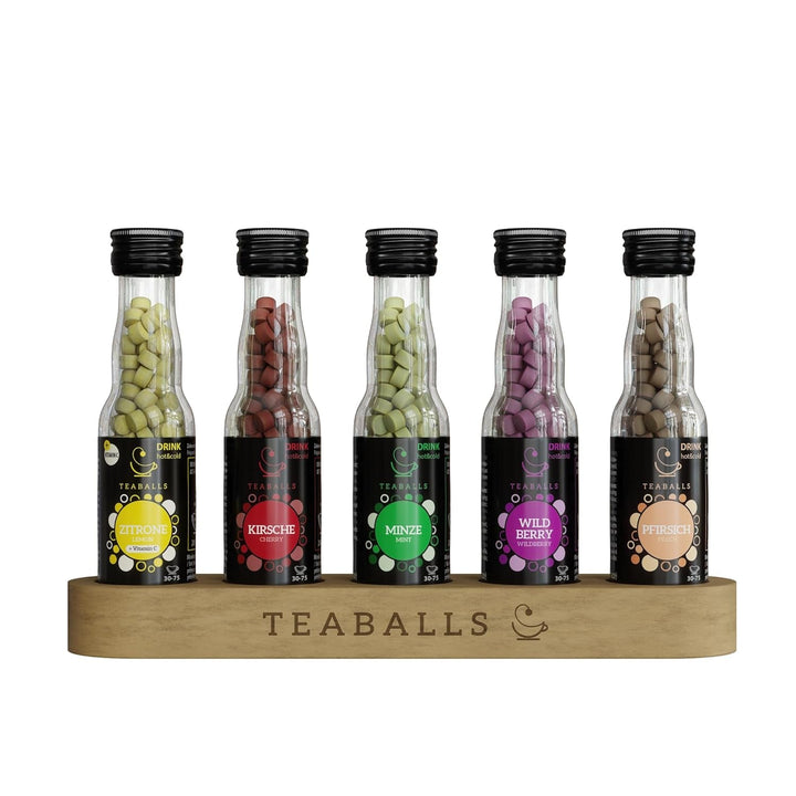 TEABALLS - Set de 3 POWER TEA MIX - ZMEURĂ, ENERGIE, CIREȘE Pentru aproximativ 120 de cești de ceai