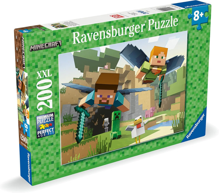 Puzzle pentru copii Ravensburger - 12004144 - Minecraft - Puzzle Minecraft pentru copii de la 8 ani, cu 200 de piese în format Xxl, Cadouri Minecraft