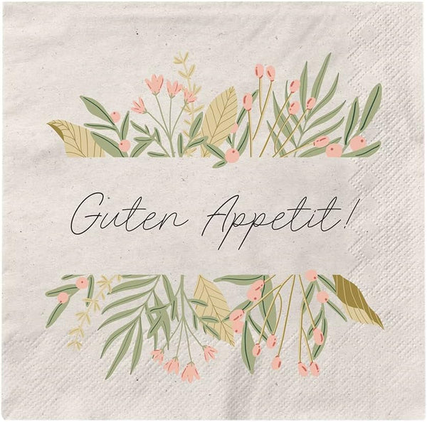 Grafik Werkstatt Serviettes Mit Spruch Groß | 20 bucăți | 16,5 X 16,5 Cm | Gri | Bon Appetit!