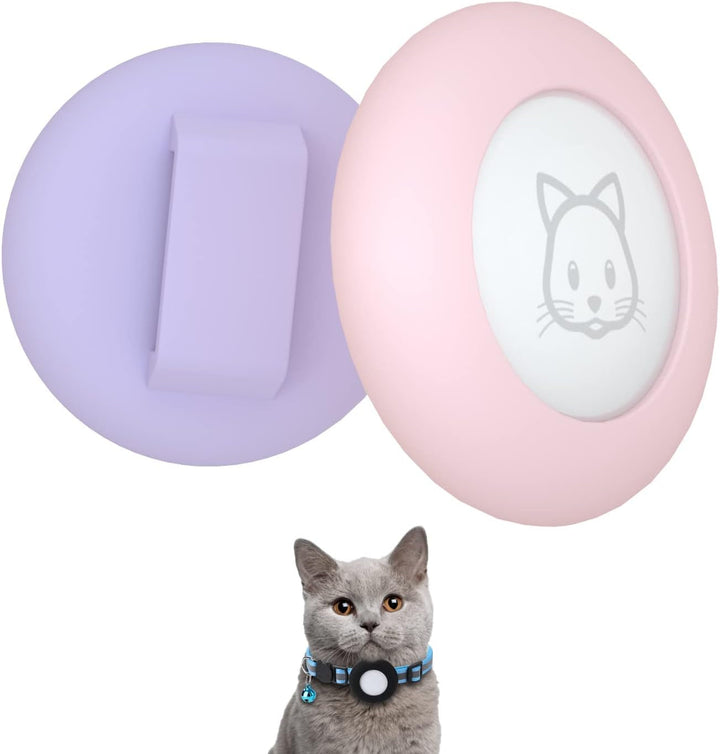 Simplethings 2022 Airtag Suport pentru zgardă pentru pisici, suport pentru zgardă mică pentru pisici compatibil cu Apple Airtag, pachet de 2 huse de protecție impermeabile pentru zgardă pentru animale de companie în limita a 1 cm