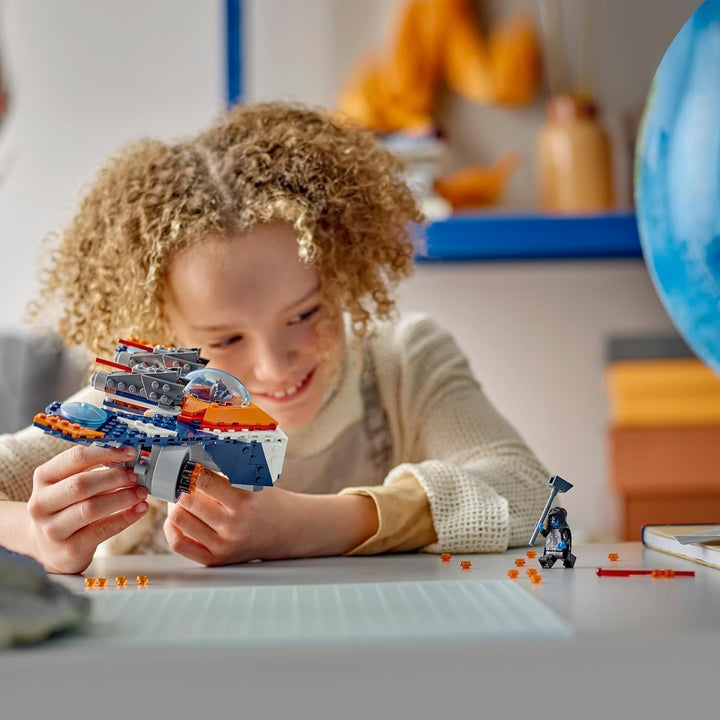 LEGO Marvel Rockets Spaceship Vs. Ronan, set cu navă spațială construibilă, jucărie cu supereroi din Gardienii Galaxiei cu figuri, cadou pentru băieți și fete de la 8 ani 76278