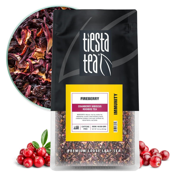 - Cranberry Hibiscus Rooibos Tea, Fireberry | Loose Leaf | Herbal Blend with Hibiscus, Cranberry, Currants, Rooibos | Enjoy Hot or Iced | 200 Cups in Resealable Pouch | 16 Ounce Tea USA Naty Shop Default Title