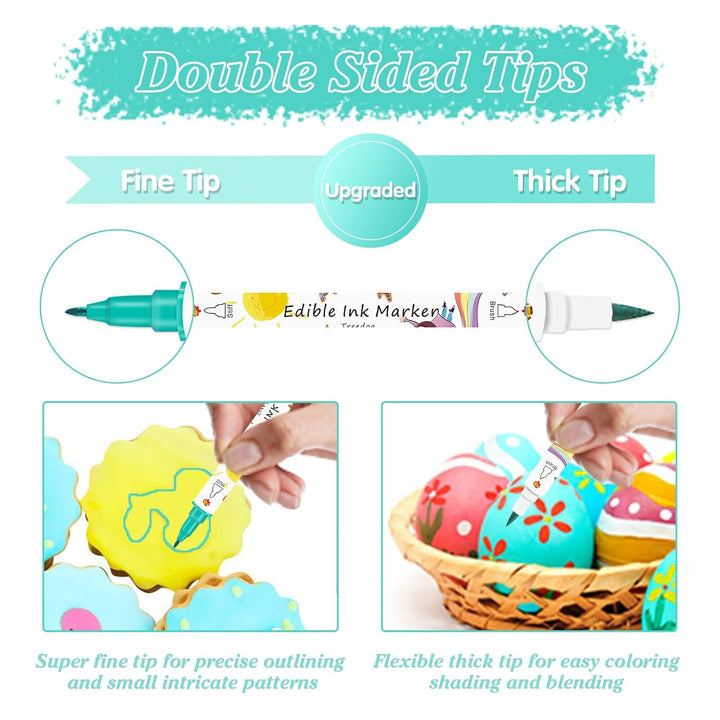 Lebensmittelfarbe Stifte Backen,12Pc Fondant Lebensmittelfarbstifte,Essbare Lebensmittel Stift,Diy Ostereier Geburtstag Zum Dekorieren,Lebensmittelfarbstoffe Gourmet-Schreiber Für Kuchen,Kekse,Dessert