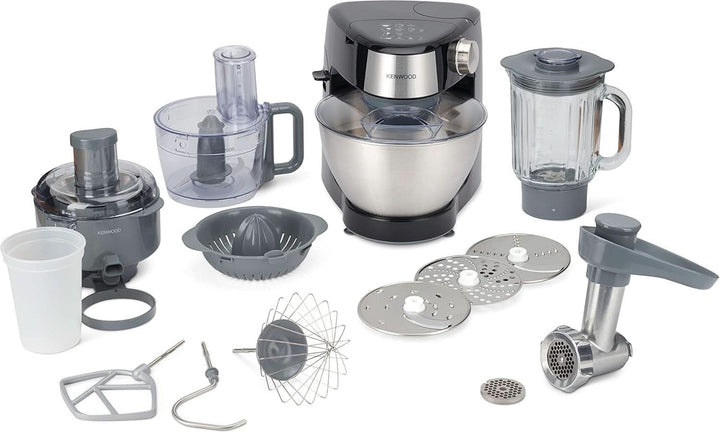 Kenwood Prospero+ KHC29A.R0SI Küchenmaschine, 4,3 L Edelstahlschüssel, Inkl. 10-Teiligem Zubehör-Set Mit Fleischwolf, Glas-Mixer, Zitruspresse, Entsafter Und Mehr, Inkl. Easyweigh Waage, 1000W, Silber