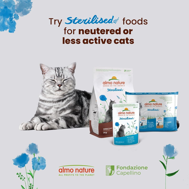 Almo Nature Hrană pentru pisici Pungă funcțională pentru pisici Sterilizată cu cod 30 X 70G