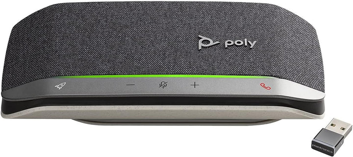 Poly Sync 20+ Personal, portabil Difuzor Bluetooth pentru conferințe (Plantronics) - Anulare ecou/zgomot - Adaptor Bluetooth Usb-C, compatibil: Teams (certificat), Zoom, PC, Mac, telefon mobil