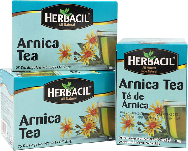 Arnica Tea, Caffeine-Free, 3-Pack, 0.88 Oz, 25 Tea Bags per Box (75 Tea Bags) Tea USA Naty Shop Arnica Tea 25 Count (Pack Of 3)