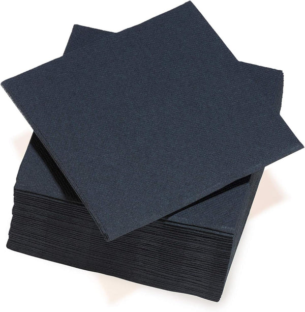 - Șervețele de hârtie Tex Touch - Negre - Șervețele certificate Fsc® - Reciclabile și Biodegradabile - Set de 40 de șervețele negre mari 38 X 38 Cm