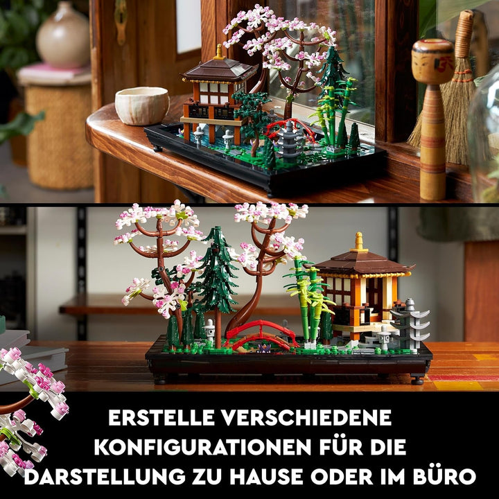 Lego Icons Garden Of Silence - Set de grădină botanică Zen pentru adulți cu flori de lotus - Decorațiune de birou personalizabilă inspirată de Japonia - Cadou pentru femei și bărbați 10315