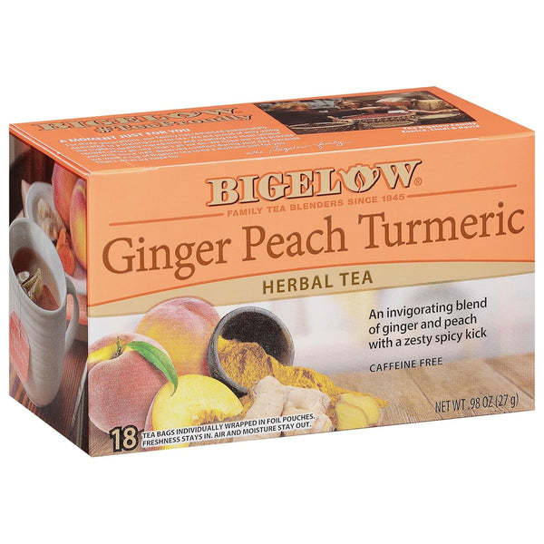 Ginger Peach Turmeric Herbal Tea, Caffeine Free Tea with Ginger and Peach, 18 Count Box (Pack of 6), 108 Total Tea Bags Tea USA Naty Shop Default Title