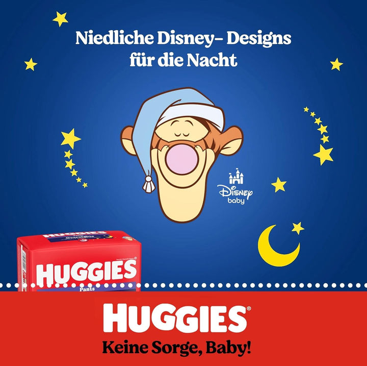 Huggies Overnight Pants Größe 4 (9-14 Kg), Windeln-Monatsbox, 104 Stück (4X26), Windelhöschen Für Die Nacht