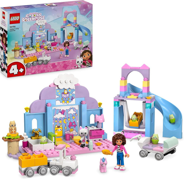 LEGO 4+ Gabby's Dollhouse Gabby's Little Kitty Ears, set cu animale pentru jocuri de rol, jucărie pentru copii cu tobogan și figuri, cadou pentru fete și băieți, jucărie pentru jocuri creative 10796