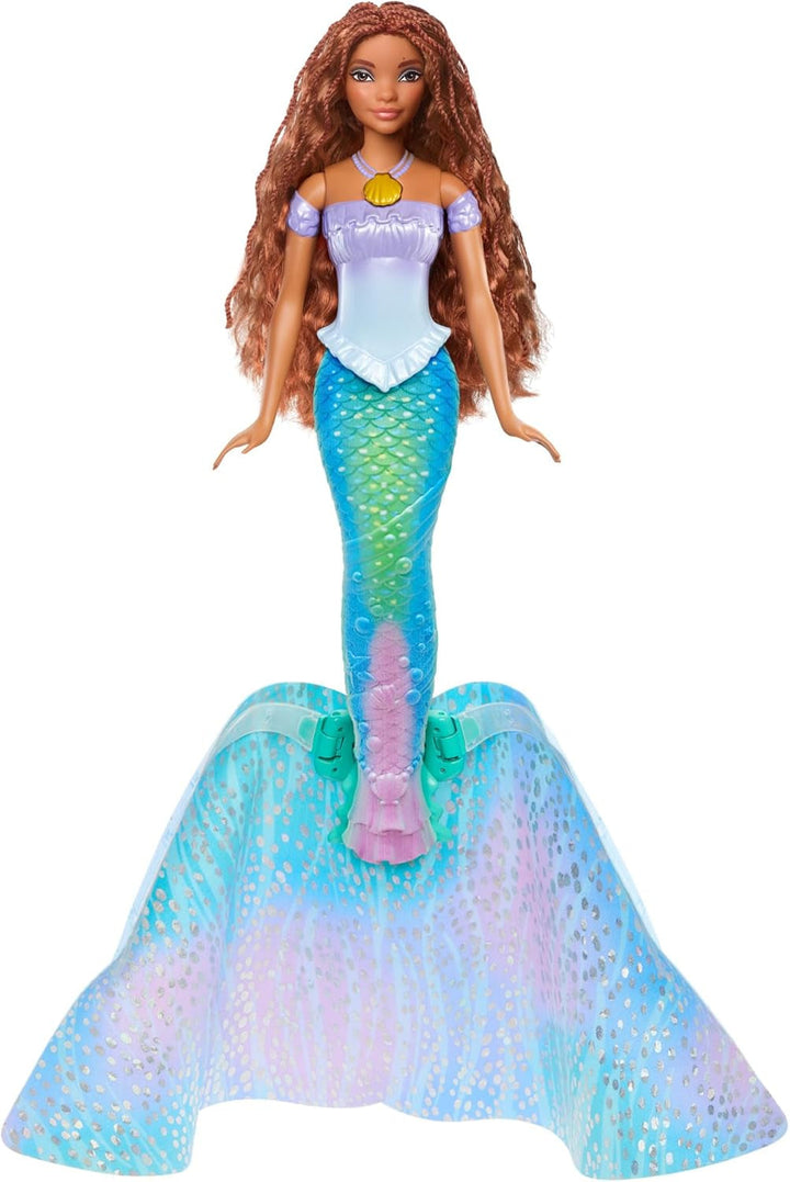 Mattel Disney Princess Ariel Doll, Inspirată de filmul Mica Sirenă, Transformare: Jucărie om-sirenă, Mobil, Cadouri Disney, Jucării de la 3 ani, HLX13