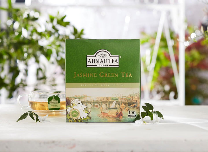 Jasmine Green Tea, Tagged Teabags without Envelopes, 100 Count Tea USA Naty Shop
