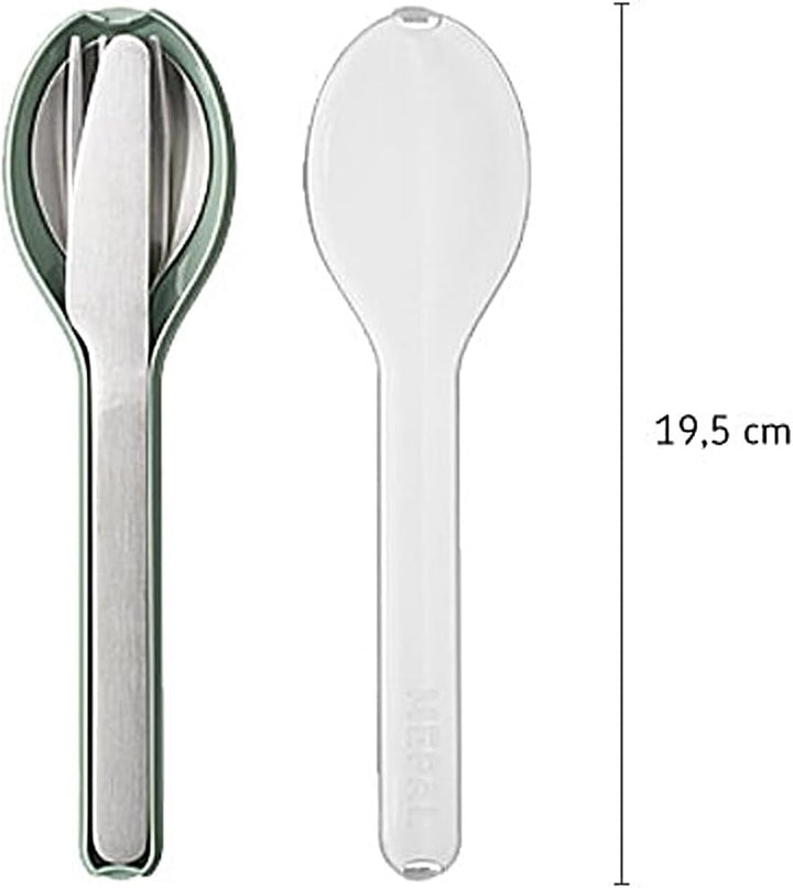 Mepal - Besteck 3-Teiliges Set Ellipse - Besteck-Set Für Unterwegs - Besteht Aus Einem Messer, Gabel & Löffel - Besteck-Set Mit Reiseetui - Edelstahl - Nordic Sage