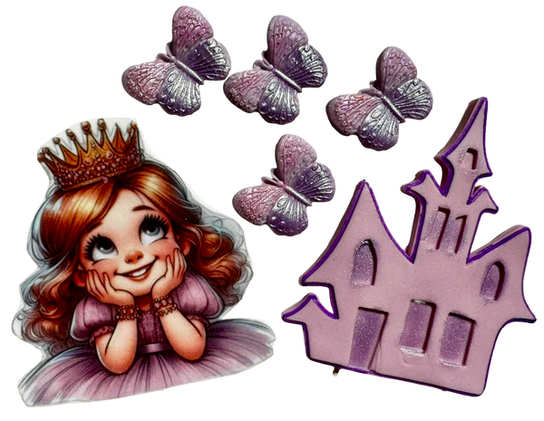Set 6 decoratiuni comestibile, Mica Printesa Decoratiuni din Pasta de Zahar Nati Shop