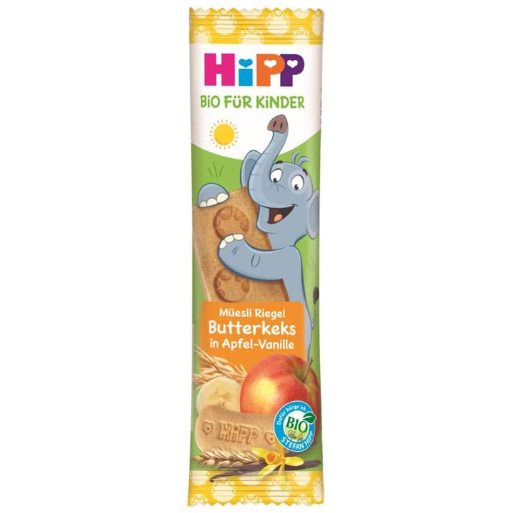 Hipp Bio-Riegel Müesli-Freund Elefant Butterkeks in Apfel-Vanille, 24Er Pack (24 X 20 G)