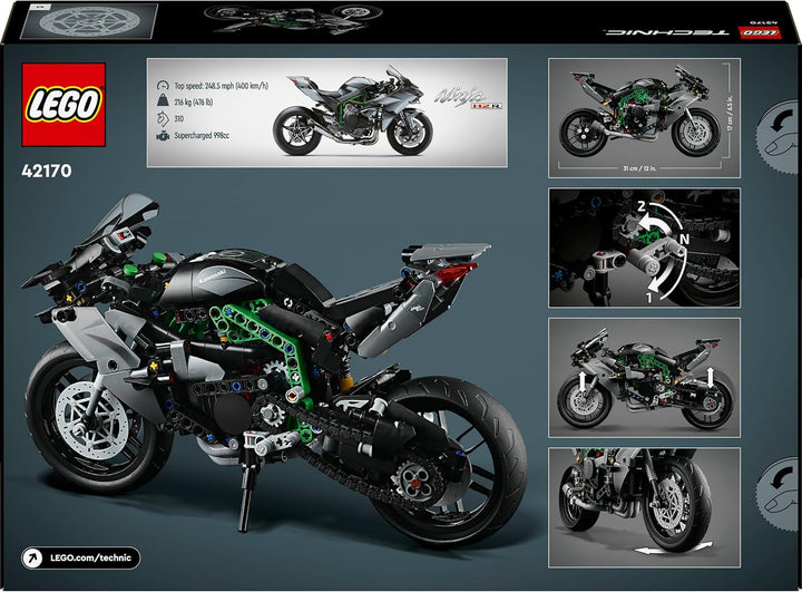 Motocicletă LEGO Technic Kawasaki Ninja H2R, cadou pentru copii și adulți pentru zile de naștere, decorare, jucărie, model pentru băieți și fete cu vârsta de 10+ 42170