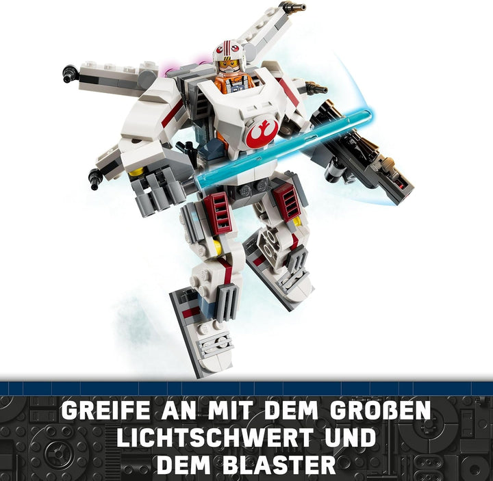 LEGO Star Wars X-Wing Mech al lui Luke Skywalker, cărămizi de jucărie de colecționat, aventură de acțiune, idee de cadou pentru băieți și fete creative cu vârsta de 6+ 75390