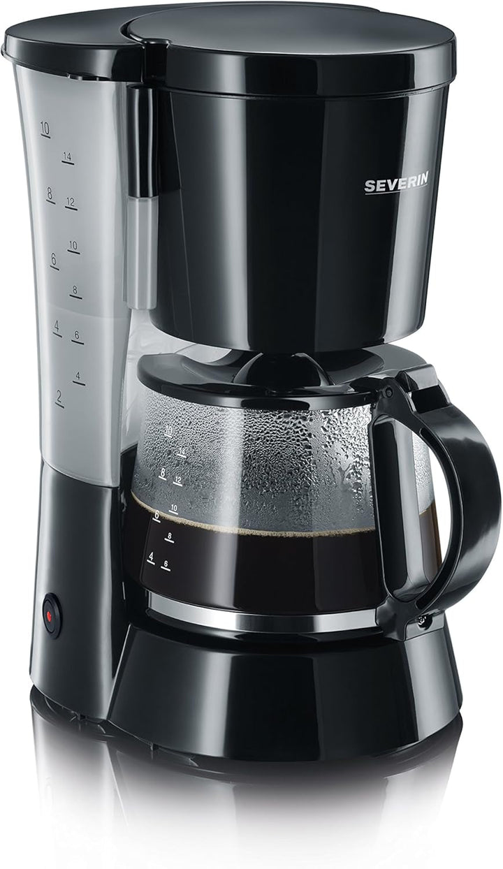 SEVERIN Cafetieră cu filtru cu ulcior din sticlă, Cafetieră pentru până la 10 cești per ulcior, Pentru savurarea cafelei aromate, Funcționare simplă, Cu placă de încălzire, Negru, KA 4479