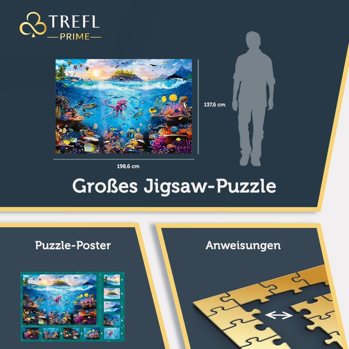 Trefl Prime - Puzzle UFT: Plonjați în paradisul subacvatic - 13500 piese, Puzzle jigsaw mare care prezintă fundul marin colorat, Cartonul cel mai gros, Organic, EKO, Divertisment pentru adulți și copii cu vârsta peste 12 ani