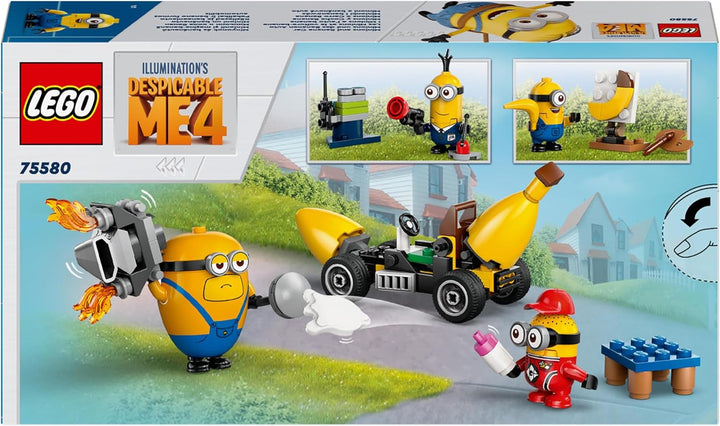 LEGO I - Simply Incorrigible 4 Minioni și mașina cu banane, set de joacă pentru I - Simply Incorrigible 4, jucărie pentru copii, cadou creativ Minioni pentru băieți și fete de la 6 ani 75580