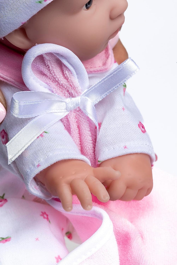 JC Toys La Baby Caucasian Baby Doll Set - păpușă moale de 28 cm, lavabilă, costum roz detașabil cu pălărie, pătură și suzetă, pentru copii de la 12 luni în sus