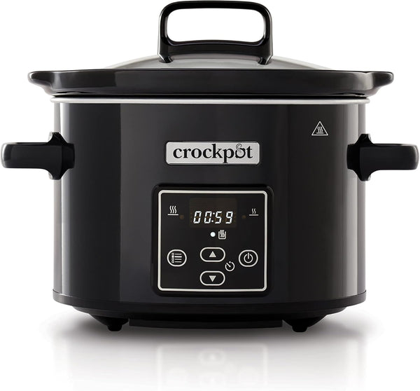 Crockpot Digital-Schongarer Slow Cooker | Einstellbare Garzeit | Warmhaltefunktion | 2,4 Liter (1-2 Personen) | Schwarz [CSC061X]