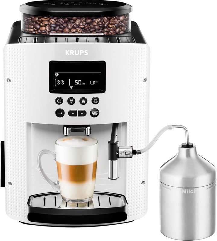 Aparat de cafea Krups Essential Cu tub de lapte, Funcție 2 căni, Afișaj LCD, Curățare ușoară, Aparat de cafea, Sigiliu Tüv, Negru, EA816031