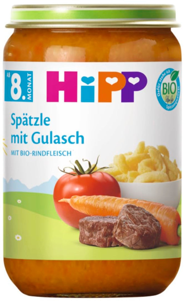 Hipp Bio Menüs Ab 8. Monat Spätzle Mit Gulasch, 220G, 6Er Pack (6X220G)