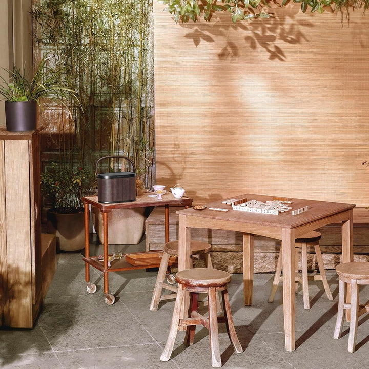 Bang & Olufsen Beosound A5 - Difuzor portabil Bluetooth 360 ° portabil și pentru acasă, cu cablu USB-C și placă de încărcare wireless Qi integrată - stejar închis