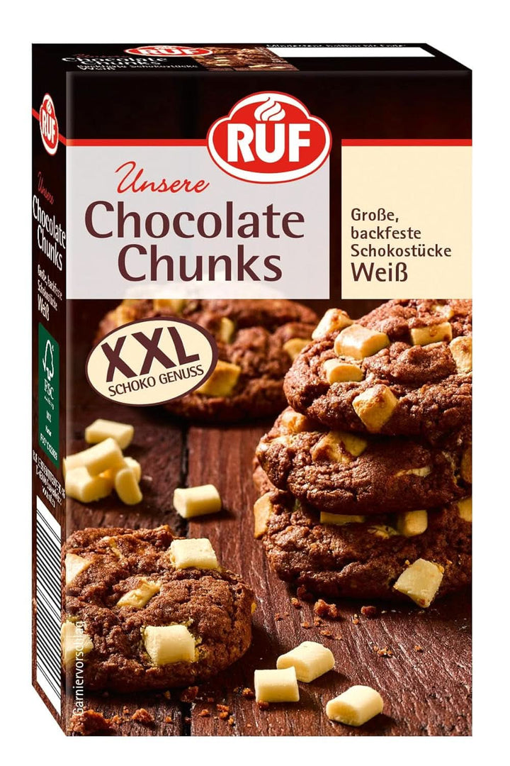 RUF, picături de ciocolată neagră XXL pentru coacere, vegane, fără gluten, 100 grame