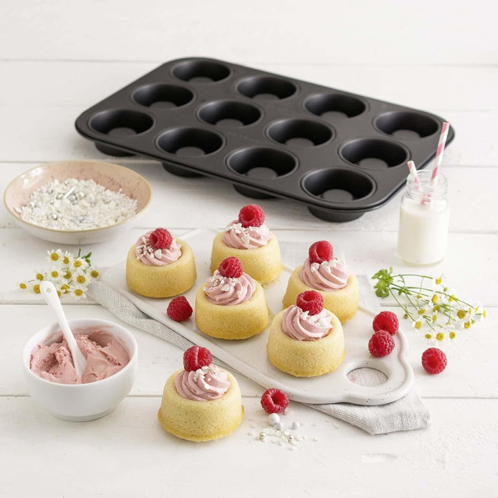 Zenker Cup-Cake-Backblech 12Er Set – Premium Antihaftbeschichtung, Für Perfekte Cupcakes, 385X265X30Mm, Hitzebeständig Bis 230°C