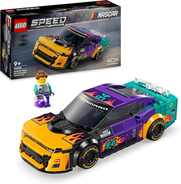 Mașină de jucărie LEGO Speed Champions NASCAR Next Gen Chevrolet Camaro ZL1; Set de construit și jucat cu mașină de curse; Cadou pentru băieți și fete cu vârsta de peste 9 ani 76935