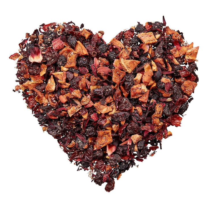 Teeverliebt - Ceai de fructe vrac Beerenkönigin 1000 g I Ceai de fructe vrac I Compoziție delicioasă a amestecului de ceai cu zmeură, căpșuni și mure I Ceai de înaltă calitate vrac 1 kg