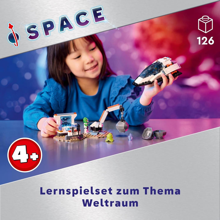LEGO City Space Asteroid Recovery, jucărie spațială cu navă spațială, stație spațială, 2 minifigurine și o figurină extraterestră, cadou pentru copii, băieți și fete de la 4 ani 60429
