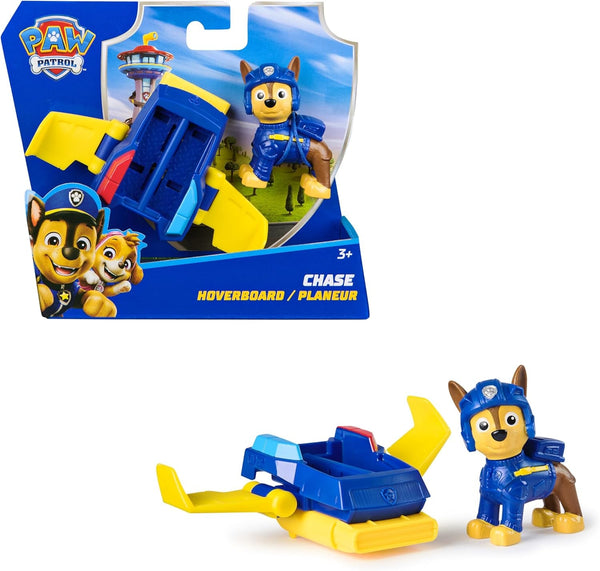 PAW PATROL, Chase Action Pup, figurină de joacă cu mini avion de salvare cu aripi pliabile, jucărie pentru copii începând cu vârsta de 3 ani