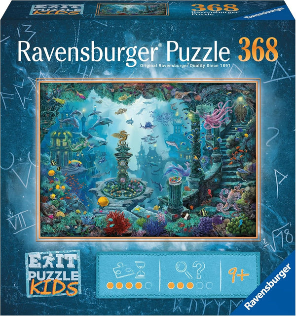 Ravensburger EXIT Puzzle Kids - 13394 În Regatul Subacvatic - puzzle jigsaw 368 piese pentru copii de peste 9 ani, puzzle pentru copii