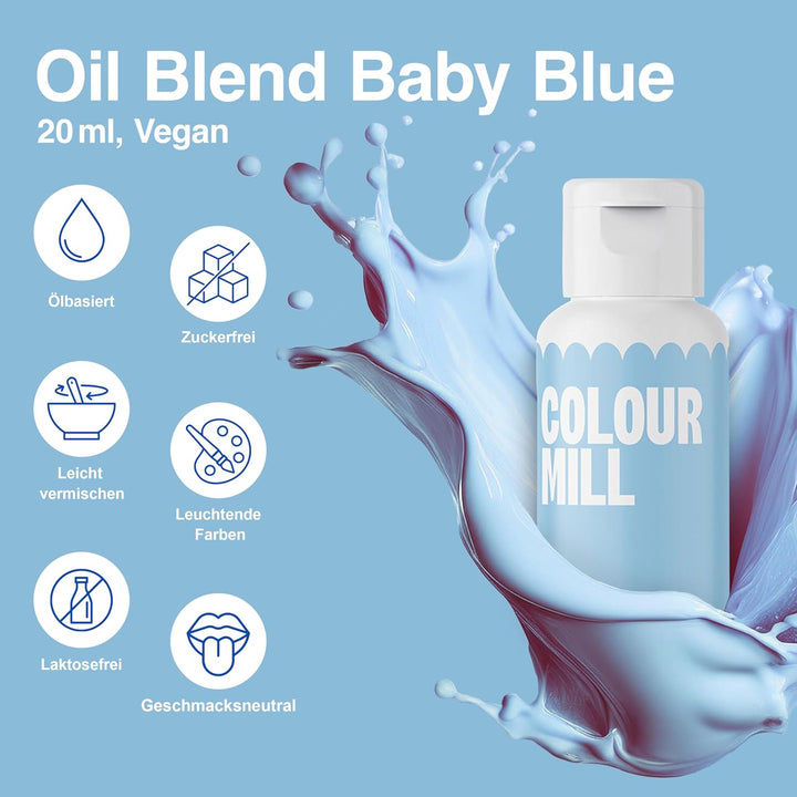 Colour Mill Lebensmittelfarbe Pastell Set – 4 X 20Ml Ölbasiert (Baby Blue, Baby Pink, Latte, Lavender) – Uv-Beständig – Perfekt Für Backen & Als Backzubehör Für Torten, Muffins & Tortendeko