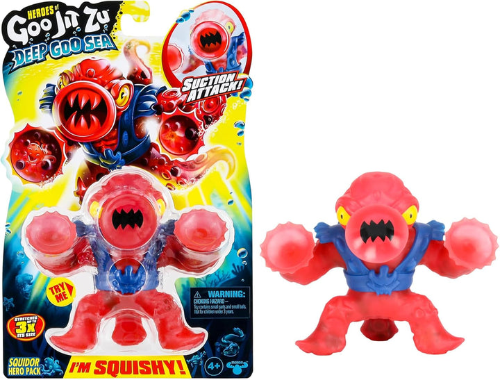 Heroes of Goo Jit To Deep GOO Sea Hero Pack cu Thrash. Figură de acțiune super elastică și extensibilă cu umplutură specială de slime și falcă mobilă