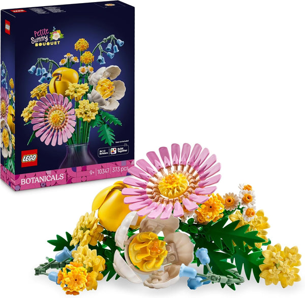 Buchet mic de vară LEGO Botanicals - Set de construcție cu flori artificiale - Incl. albăstrele, ranunculițe, lalele - Idee de cadou pentru femei, mame și bărbați - 10347