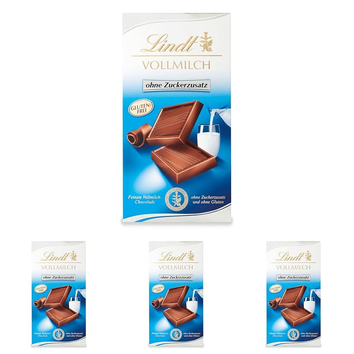 Lindt Schokolade Vollmilch Ohne Zuckerzusatz | 100 G Tafel | Feinste Und Ohne Gluten | Schokoladengeschenk