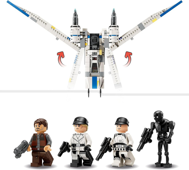 LEGO Star Wars 75399 Rebel U-Wing Starfighter - Jucărie cu funcție de aripă oscilantă și 3 minifigurine, inclusiv Cassian Andor și figura droidului K-2SO - Cadou pentru băieți cu vârsta peste 8 ani și fani Andor sezonul 2