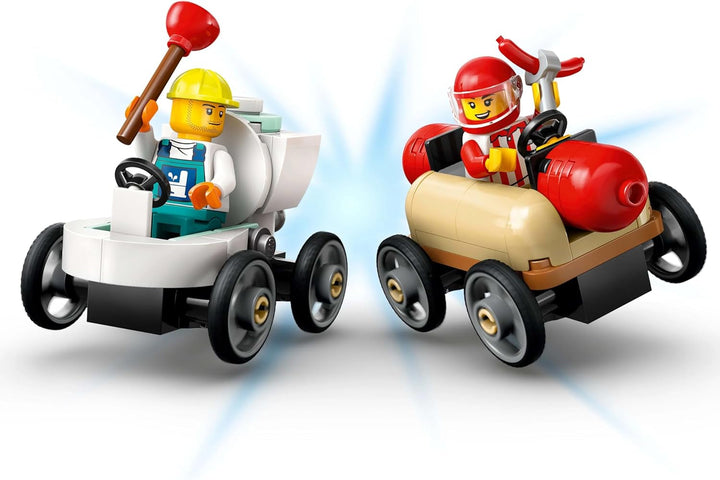 LEGO City No Limits: Soapbox Race With Ramp - Jucărie de construit pentru băieți și fete de la 6 ani - Set cu 2 cutii de săpun și 4 minifigurine Racer - Idee de cadou pentru copii 60460