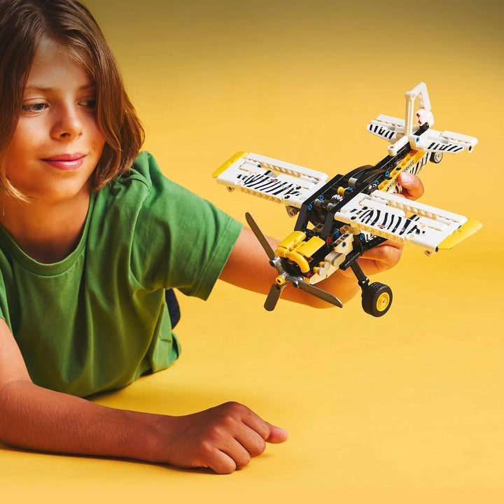 Avion cu elice LEGO Technic, jucărie construibilă pentru copii, cadou pentru băieți și fete de la 8 ani, model de avion cu elice rotativă și motor cu piston cu 4 cilindri 42198